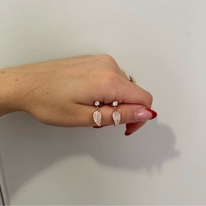 Rose gold feather earrings